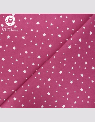 Grand bavoir bébé éponge fait main étoile fuchsia