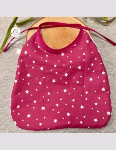 Grand bavoir bébé étoile fuchsia