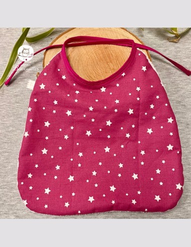 Grand bavoir bébé étoile fuchsia