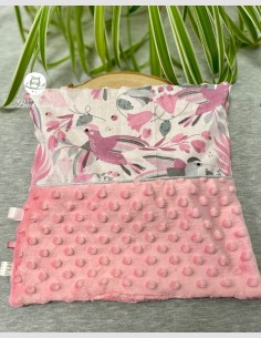 Doudou plat colibris rose