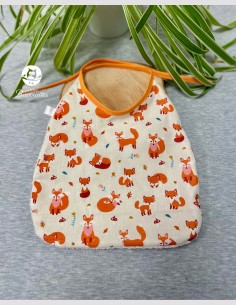 Grand bavoir bébé renard roux
