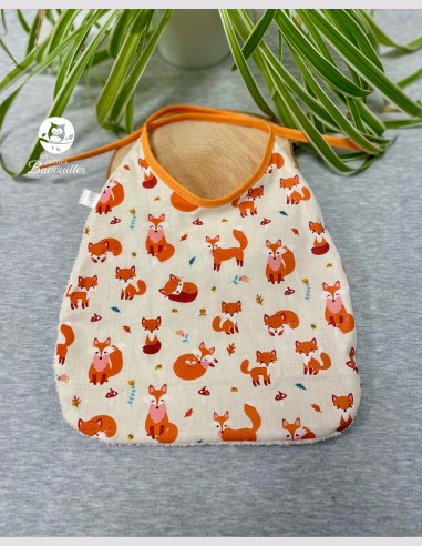 Grand bavoir bébé renard roux