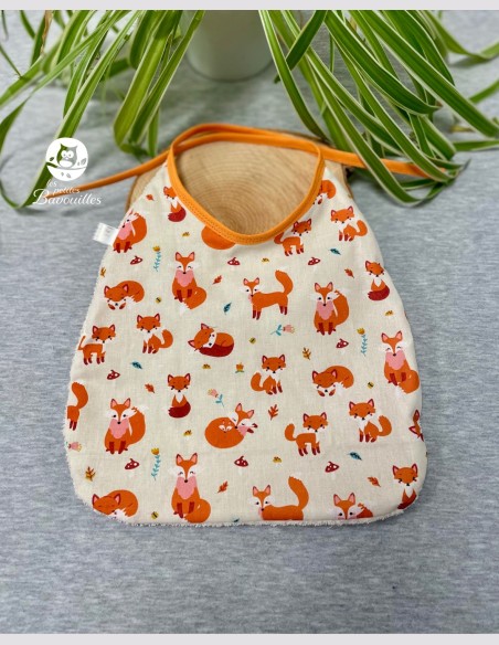 Grand bavoir bébé renard roux