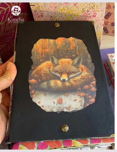 Grimoire relié à la main renard