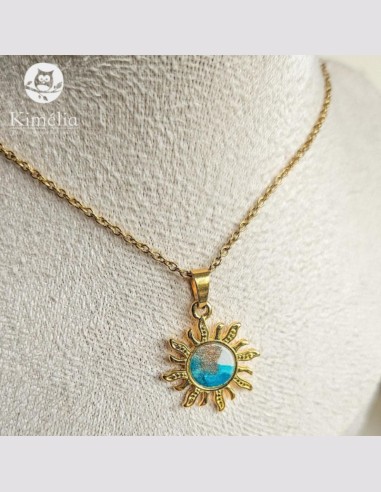 Collier aquarelle soleil