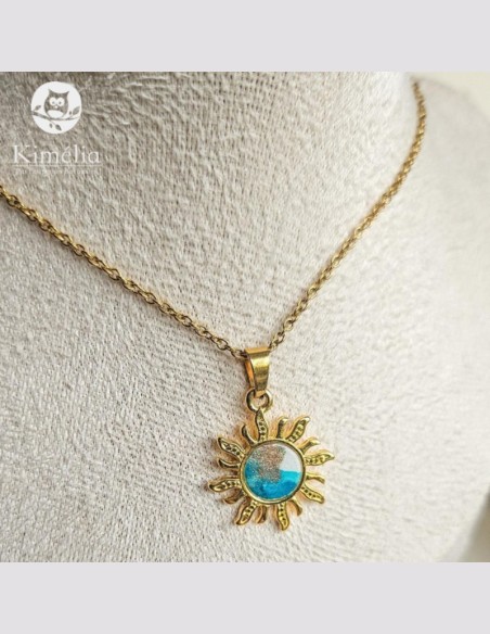 Collier aquarelle soleil