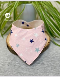 Bavoir bandana imperméable grande étoile rose