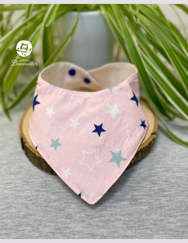 Bavoir bandana imperméable grande étoile rose