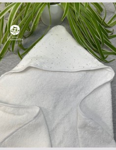 Cape de bain double gaze blanche