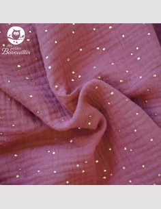 Bavoir bandana imperméable double gaze framboise 2
