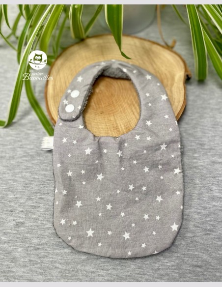 Bavoir naissance - 2ans étoile grise