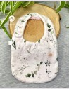 Bavoir naissance - 2ans fleur aquarelle