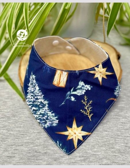 Bavoir bandana imperméable sapin bleu