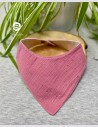 Bavoir bandana imperméable double gaze framboise