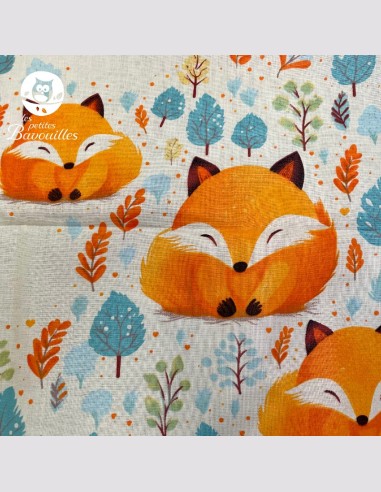 Petit bavoir naissance fait main gros renard