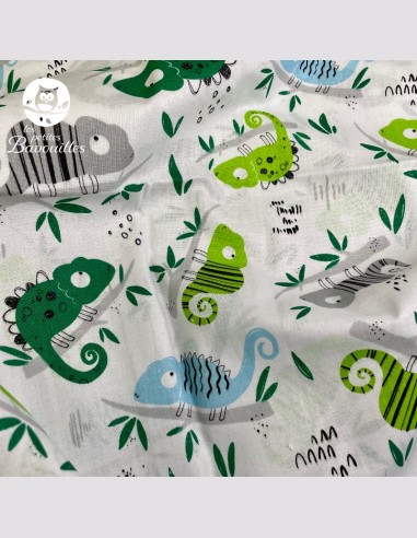 Grand bavoir bébé éponge fait main caméléon