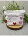 Panière en tissu coeur rouge