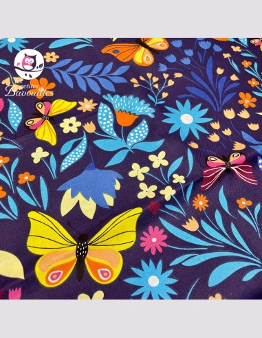 couverture bébé fait main papillon bleu