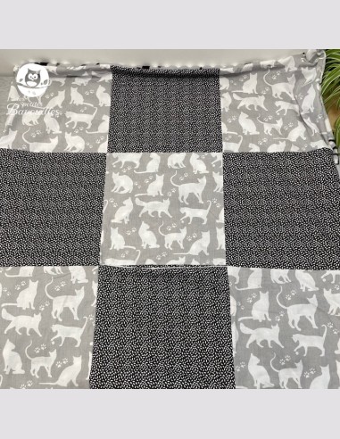 couverture bébé fait main chat gris