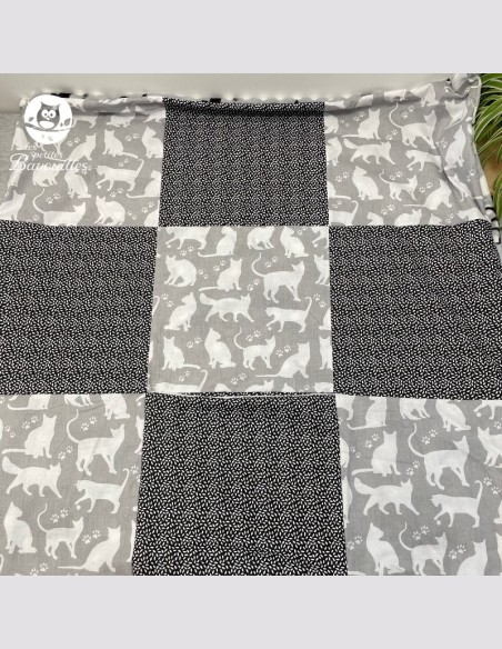 couverture bébé fait main chat gris