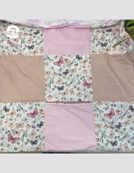 couverture bébé fait main papillon rose
