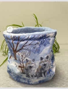 Snood enfant loup bleu