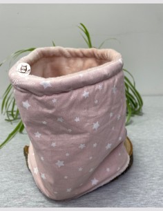 Snood enfant étoile rose poudré
