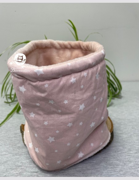 Snood enfant étoile rose poudré
