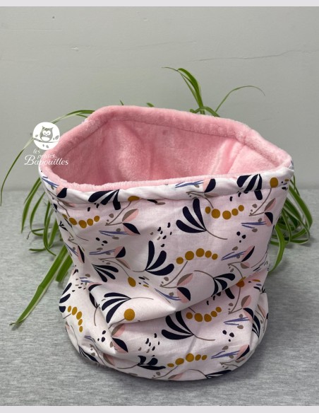 Snood ado adulte fleur blanche
