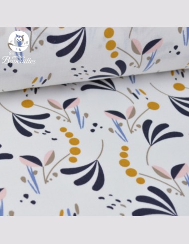 Snood ou tour de cou polaire fleur blanche