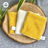 Coton réutilisable lavable tout doux fait main jaune
