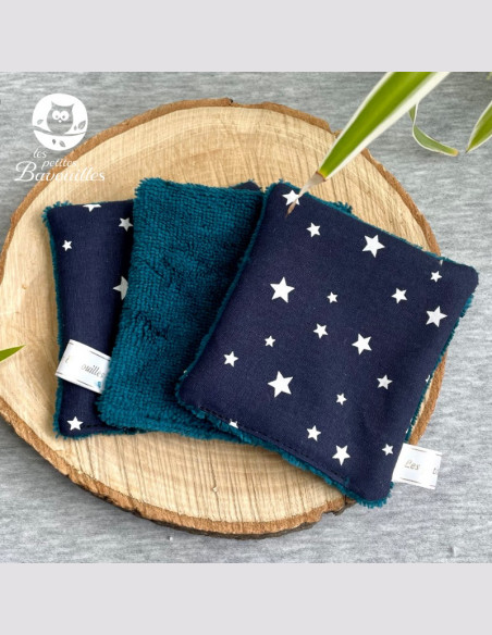 Coton démaquillant lavable tout doux fait main étoile marine Coton démaquillant lavable tout doux fait main étoile marine