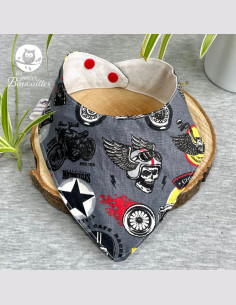 Bavoir bandana imperméable rockabilly et moto