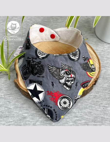 Bavoir bandana imperméable rockabilly et moto Bavoir bandana imperméable rockabilly et moto