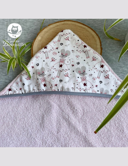 Grande cape de bain fait main souris