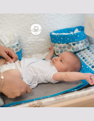 Tapis à langer nomade imperméable bébé fait main fille fée lapin