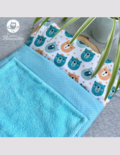 Tapis à langer nomade imperméable bébé fait main garçon roi des ours