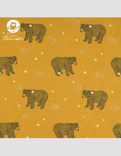Tissu ours moutarde