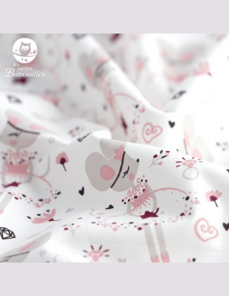 Bavoir bandana imperméable fille souris