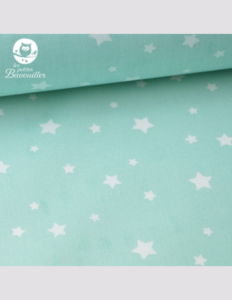Coton réutilisable lavable tout doux fait main étoile vert d'eau Coton réutilisable lavable tout doux fait main étoile vert d'eau