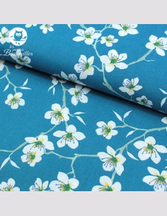 Coton réutilisable lavable tout doux fait main fleur bleue 2