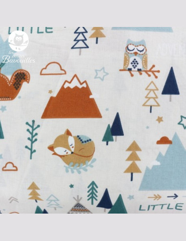 Coton réutilisable lavable tout doux fait main renard aventure