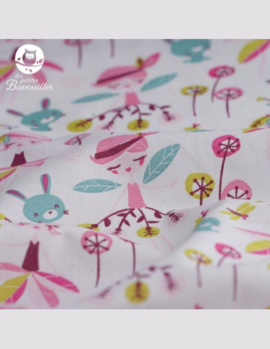 Tapis à langer nomade imperméable bébé fait main fille fée lapin