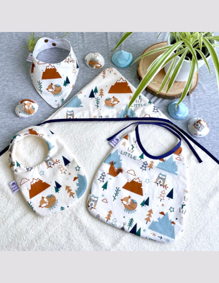 Coton réutilisable lavable tout doux fait main renard aventure