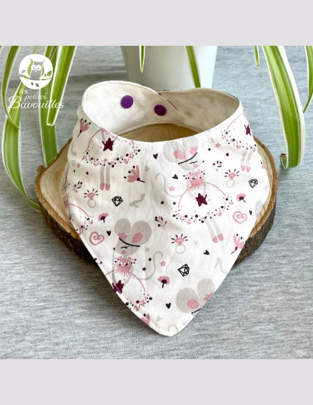 Bavoir bandana imperméable fille souris