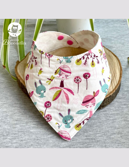 Bavoir bandana imperméable fée et lapin Bavoir bandana imperméable fée et lapin