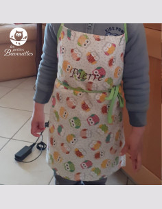 Tablier de cuisine bébé - 4ans personnalisé et fait main