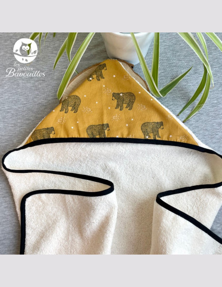 Grande cape de bain fait main ours