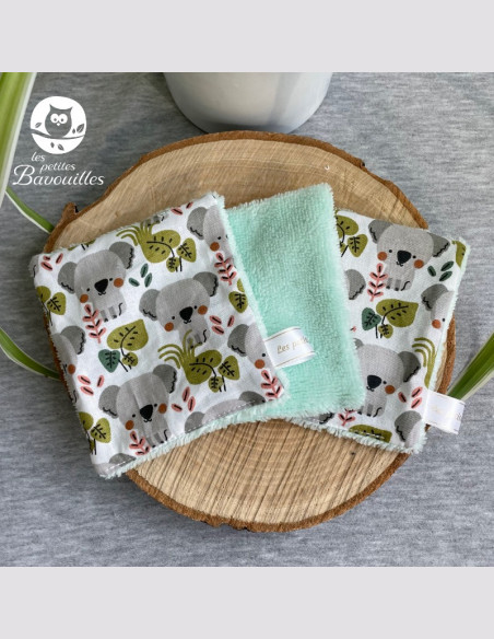 Coton réutilisable lavable tout doux fait main koala